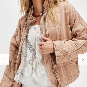 Free People Quilted Tan Jacket